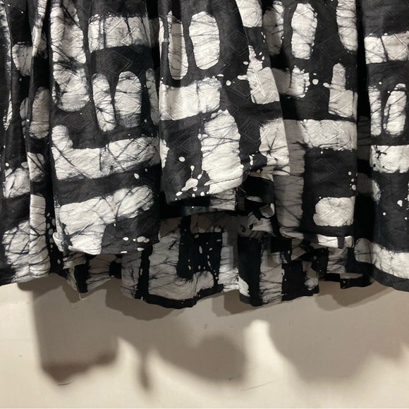 Busayo Tayo Mixed Batik Colors Midi Dress Puff Sleeves Pockets Size Small - Picture 11 of 16